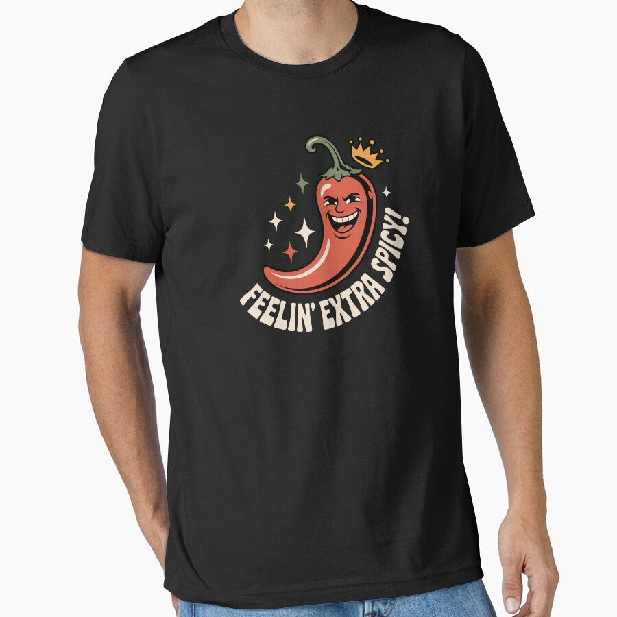 Feelin’ Extra Spicy Funny Chili Pepper Cartoon Design by TipTop GFX