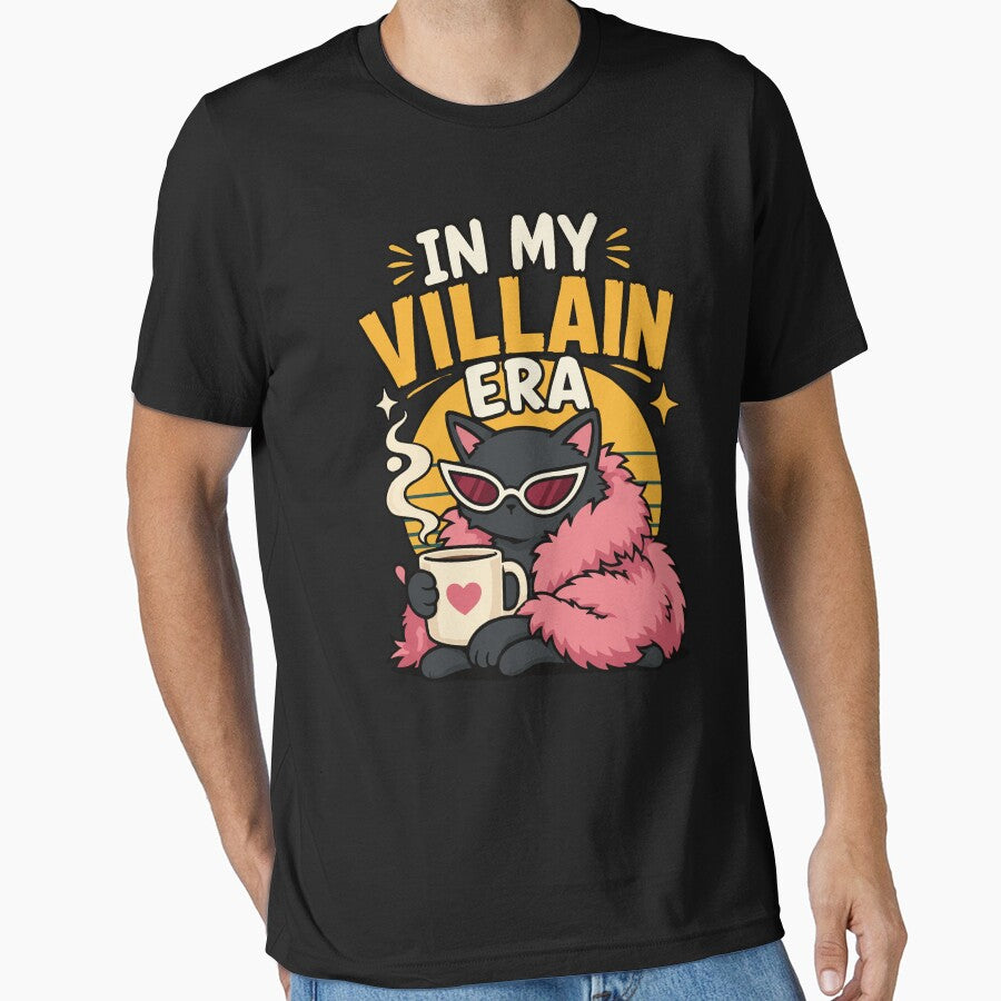 In My Villain Era Coffee Cat with Sunglasses and Faux Fur Coat – Funny Sassy Retro Aesthetic for Cat Lovers and Coffee Enthusiasts by Huddy-clothes