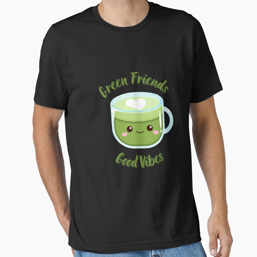 Green Friends Good Vibes – Cute Matcha Shirt by Kasad