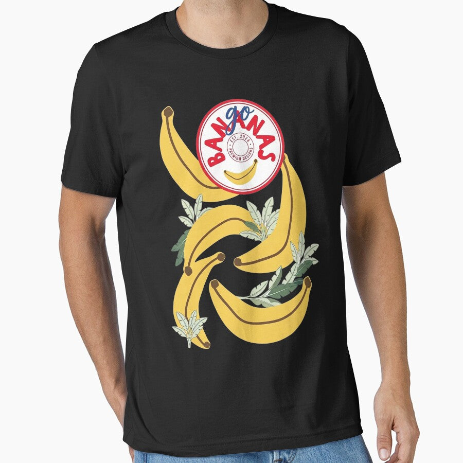 Retro Go Bananas Tropical Fruit Illustration by InkRebelprint