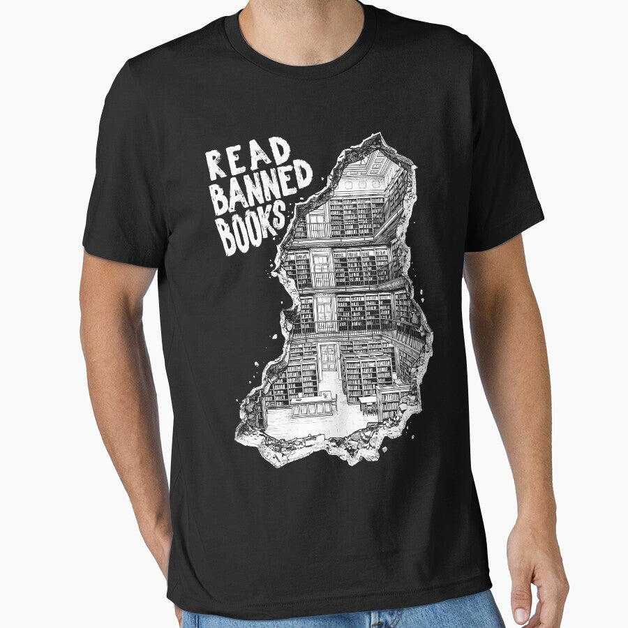 Read Banned Books Funny Librarian Library Wall Graffiti by GrandeDuc