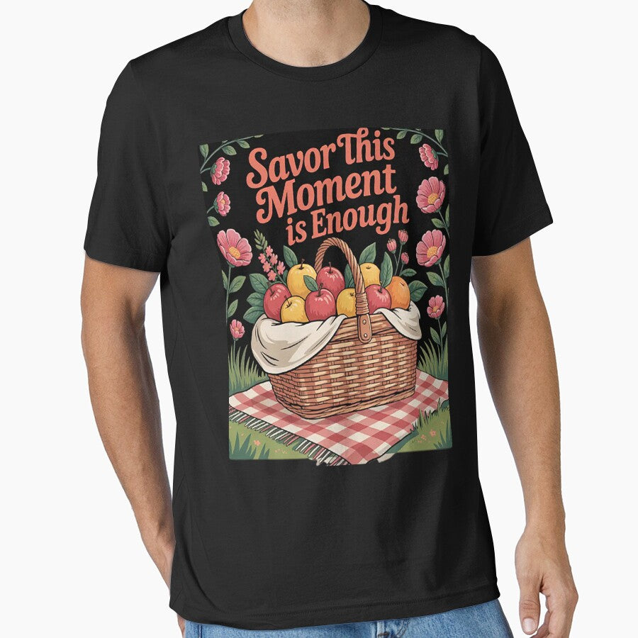 Savor This Moment Is Enough Picnic Basket by TheRetroStyle