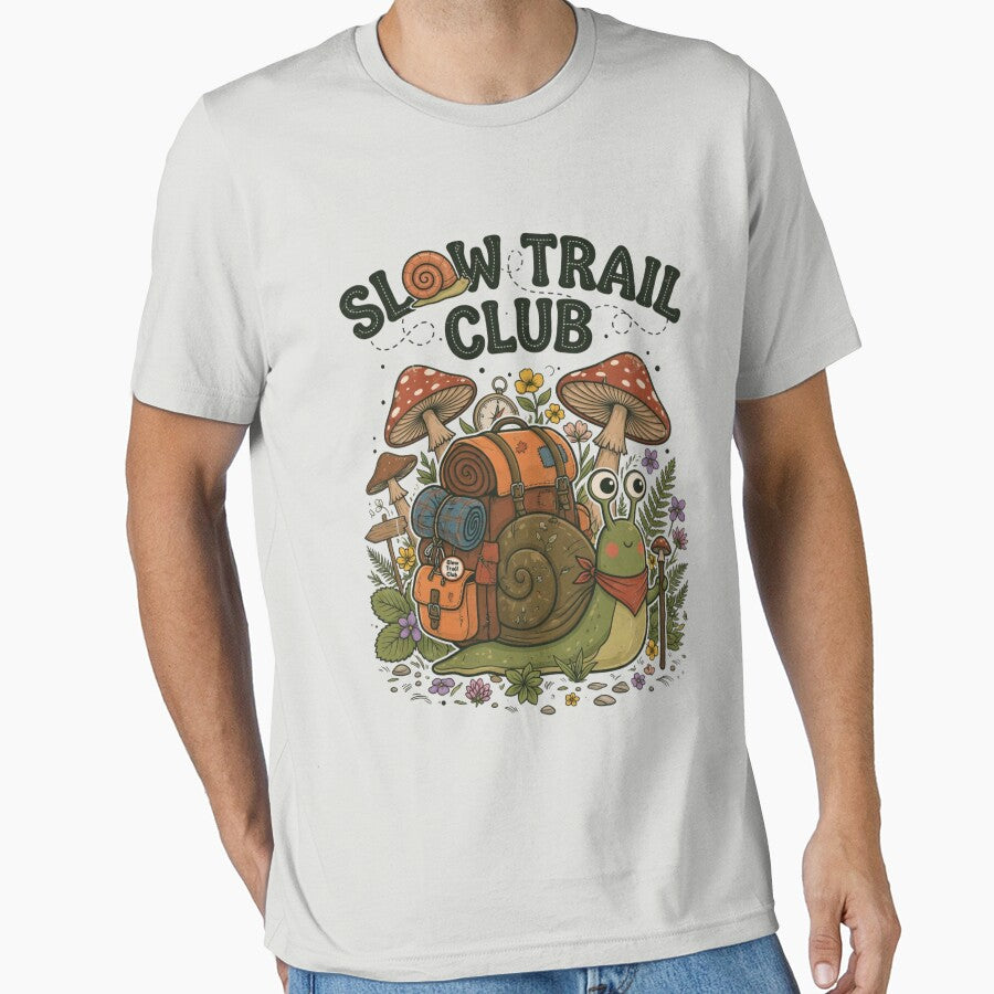 Slow Trail Club Cute Snail Backpacker Vintage Hiking Adventure by CF_VintageDesign