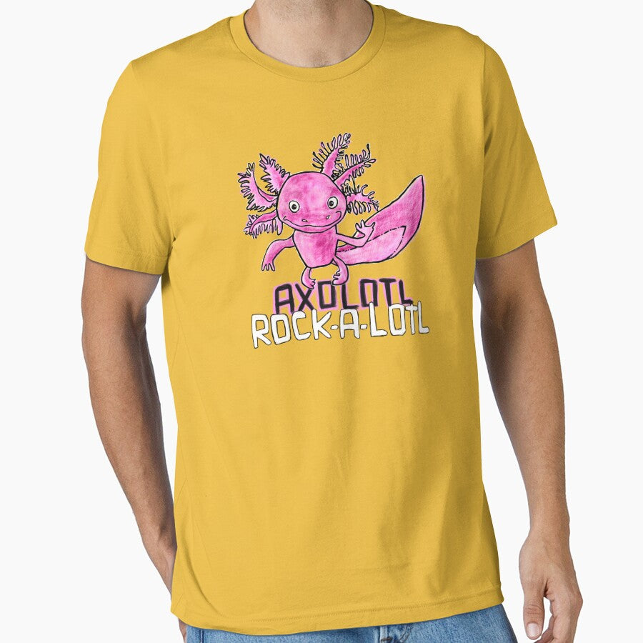 Axolotl Pun, Rock Music, Rock a lotl, Pink Axolotl by badlydrawnbabe