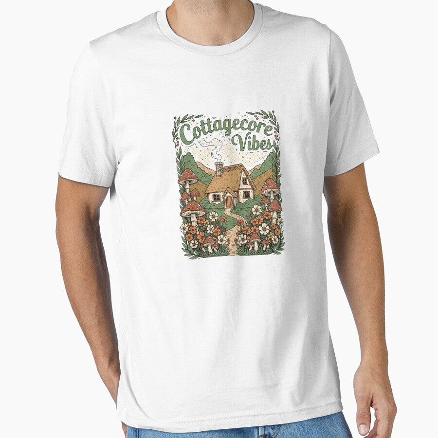 Cozy Cottage Illustration Tee by GeniePixel
