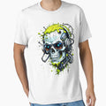 S26 Acid Cyber Skull T-Shirt - Neon Green Drip Skull, Gamer Skull, Tech Skull, Sci-Fi Rave Art, Futuristic Grunge Aesthetic, Edgy Streetwear by EC Multimedia Services
