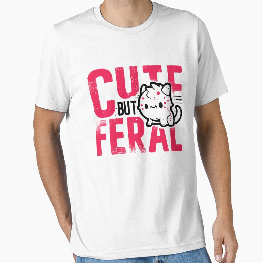 Cute But Feral monster T-Shirt, Cute Animal Graphic Tee, Funny cute monster Gift, Adorable Feral monster Design, Feral Girl Summer gift by KOURCHAL ART