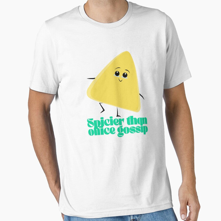 Funny Nacho Chip Cartoon | Spicier Than Office Gossip Quote by MOTAS FASHION