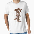 Vintage Raccoon Cowboy Cowgirl Trash Panda Western Country T-Shirt by AnnetteGarrett