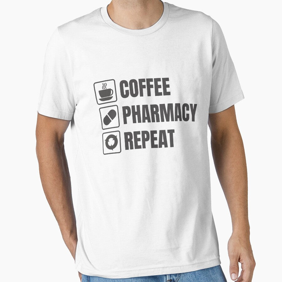 Coffee, Pharmacy, Repeat (For Light Background) by thecatcouch