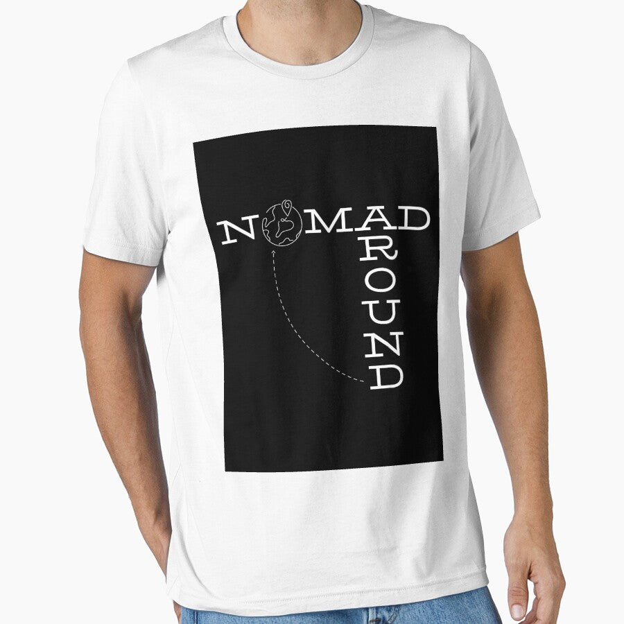 NOMAD AROUND THE WORLD | Nomad Tshirt, Travel Tshirt, Hiking Tshirt, backpacker tshirt by Fresh101
