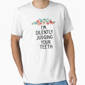 Dentist,I'm Silently Judging Your Teeth, Teeth ,Tooth Brush, Medical , Doctor, Dentist, Dentist Gift, Dental Hygienist floral style by Chamssou
