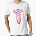 Axolotl Shirt - Cute White Pink Leucistic Axolotl by MilaBuchko