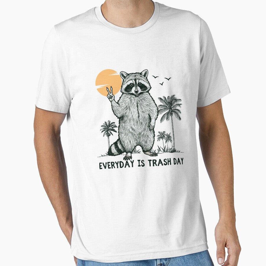 Everyday Is Trash Day Raccoon Meme Retro Sunset Tee Cool Style Raccoon  Distressed Style Meme Funny Raccoon Meme by MotivaChic