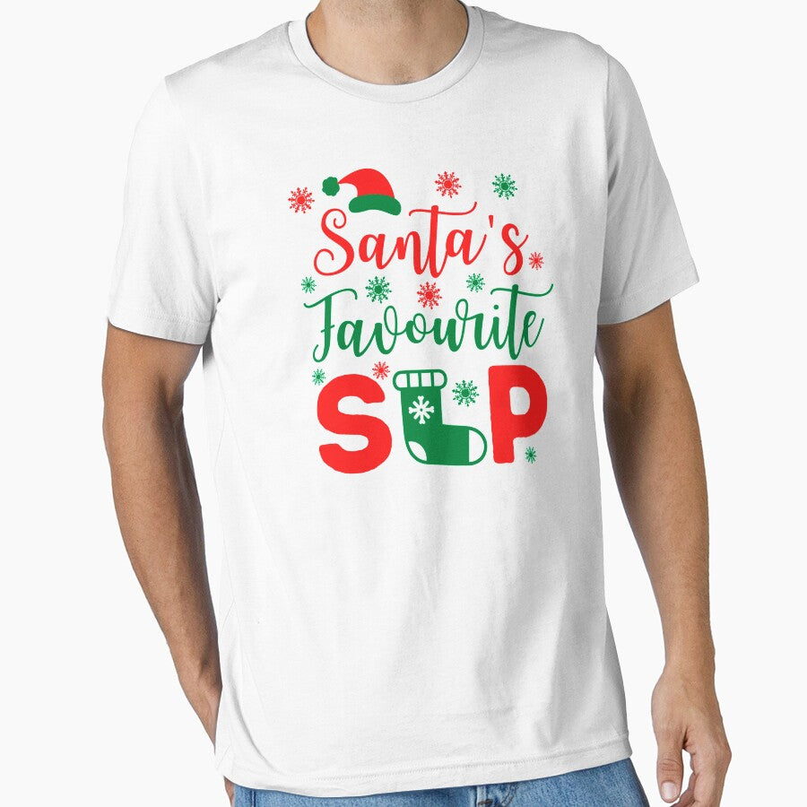 Santa's Favourite SLP | Speech Pathologist Christmas | Speech Therapist Christmas by Presto Prints Design