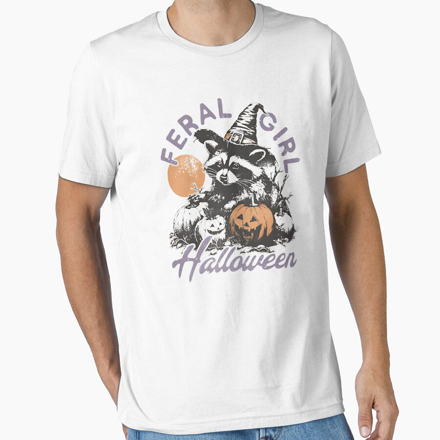 Cute But Feral Funny Sarcastic Snarky Funny Raccoon Adult Humor Funny Sarcastic Quote, Vintage Retro, Feral by pugshowsfashion