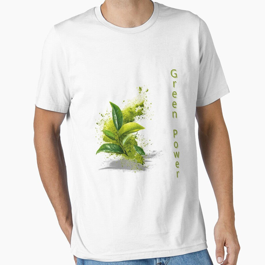 Green Power – Matcha Leaf & Powder Shirt by Kasad