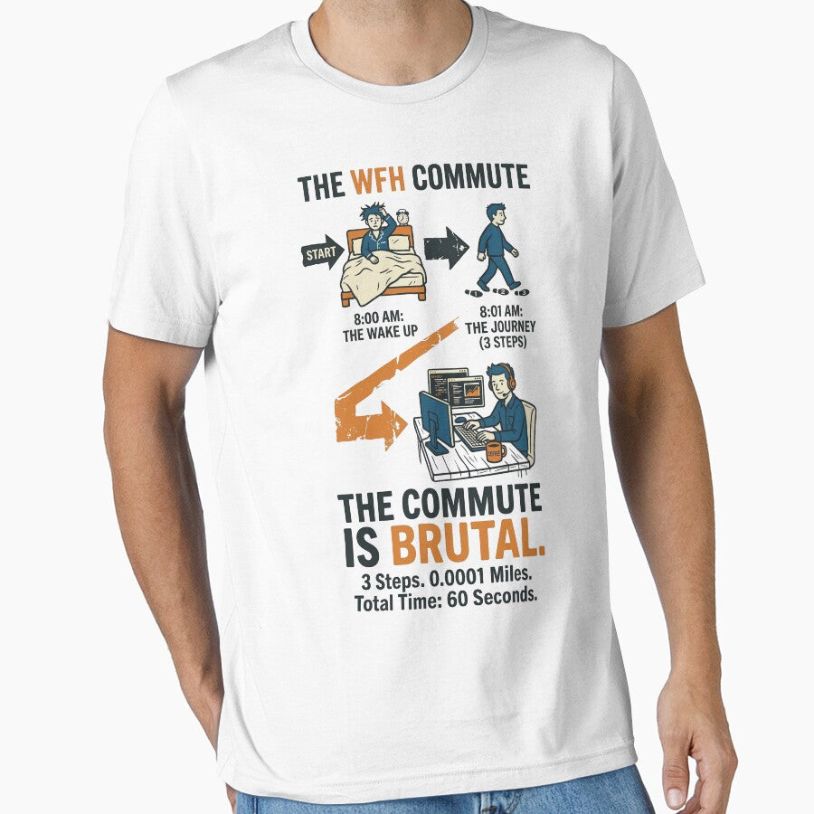 Remote Worker Problems Brutal 60-Second Commute by ArtsyWishesShop