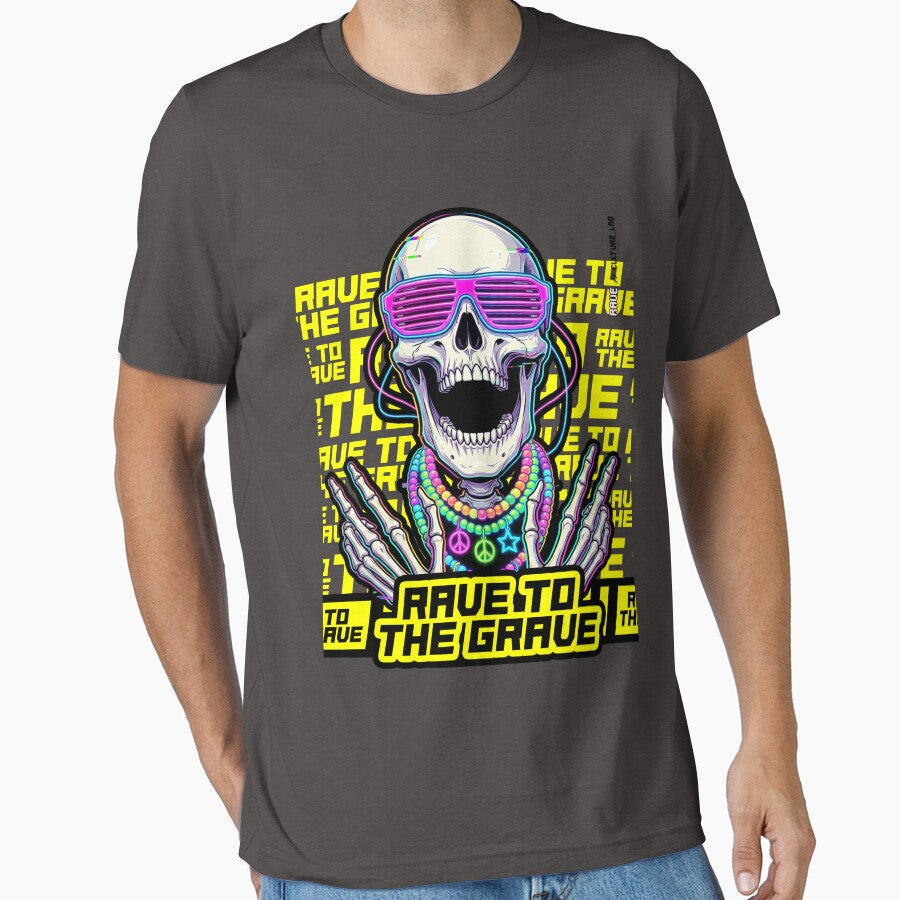 Rave to the Grave - Neon Cyberpunk Skeleton by RaveCultureLab