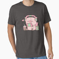 Cute Little Piggy Gamer With Headphones by rustydoodle