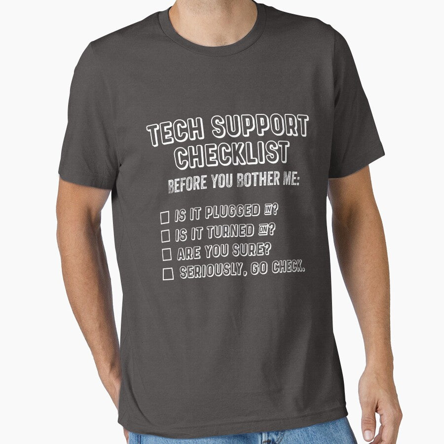 Tech Support Checklist Funny Tech Support Quotes Gifts by ferdaousseshop