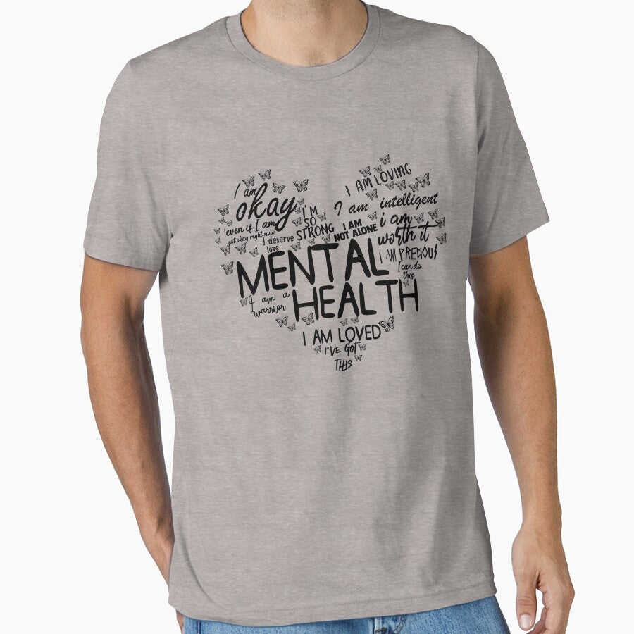 Mental Health Heart Word Cloud Mental Health Awareness Gear by DynamicDesign