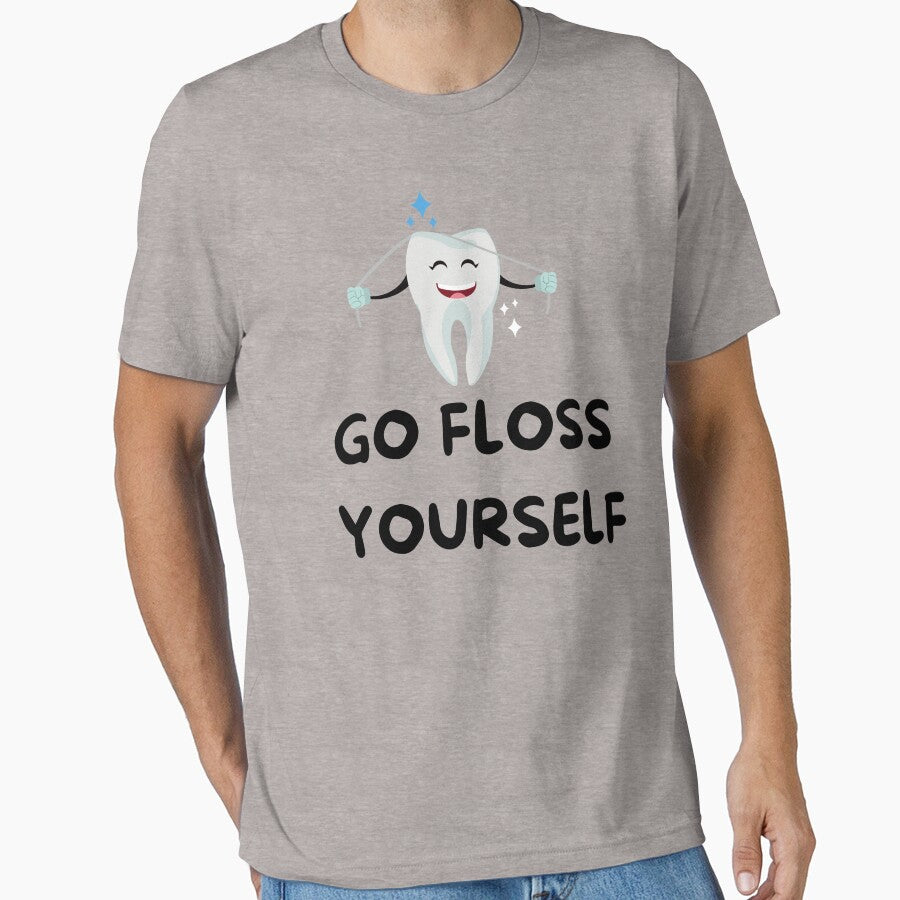 Vintage Go Floss Yourself Bold and Funny Typography by garniturex