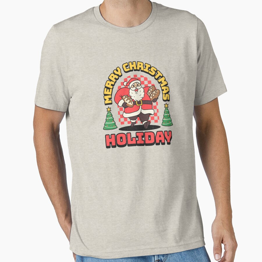 Funny Baker Santa T-Shirt - Merry Christmas Sourdough Bread Lover Holiday Gift T-Shirt by KeepCookingTees
