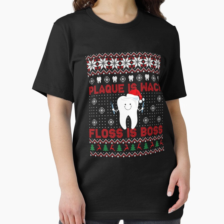 Dentist Plaque Is Wack Floss Is Boss Ugly Christmas by norwoodcarney