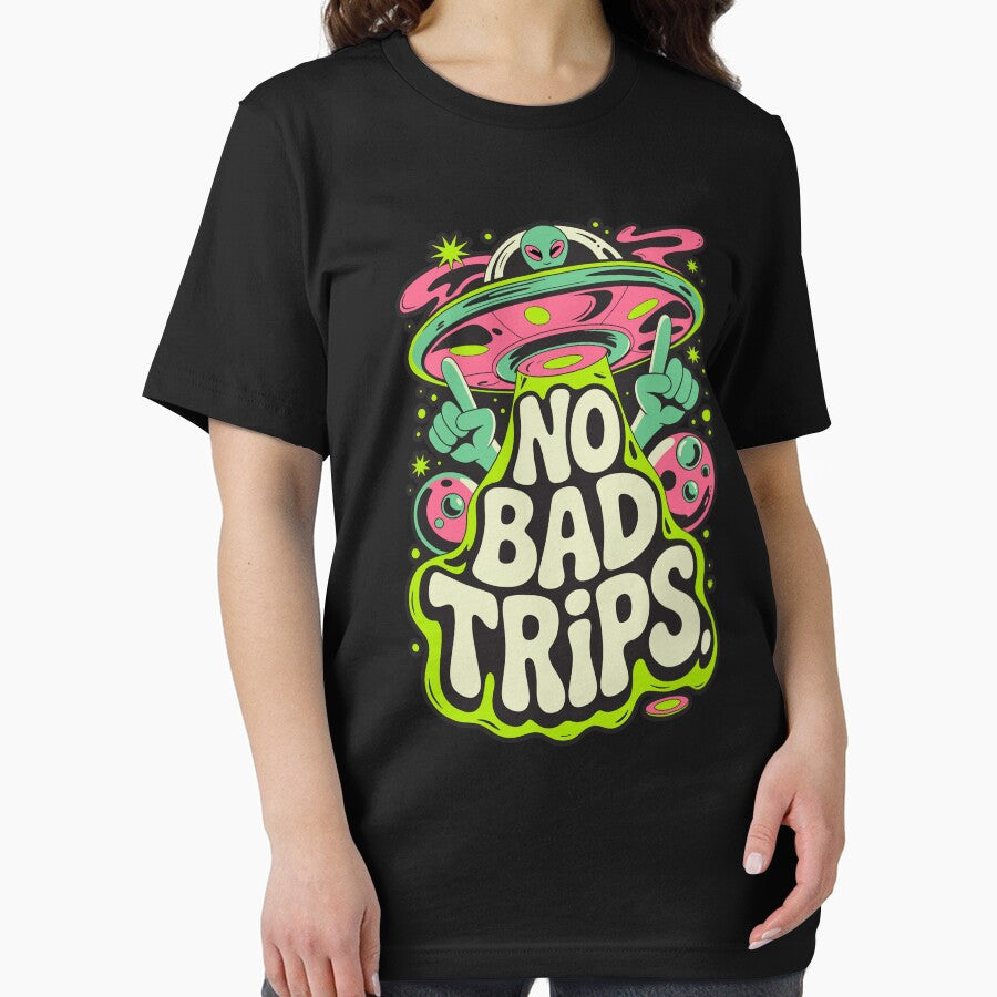 No Bad Trips – Trippy Alien UFO Psychedelic Art Design by TipTop GFX