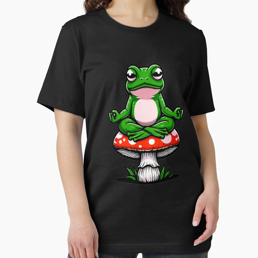 Meditating Frog on Mushroom by Winther-Art