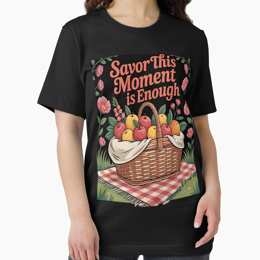 Savor This Moment Is Enough Picnic Basket by TheRetroStyle