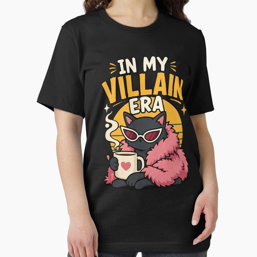 In My Villain Era Coffee Cat with Sunglasses and Faux Fur Coat – Funny Sassy Retro Aesthetic for Cat Lovers and Coffee Enthusiasts by Huddy-clothes