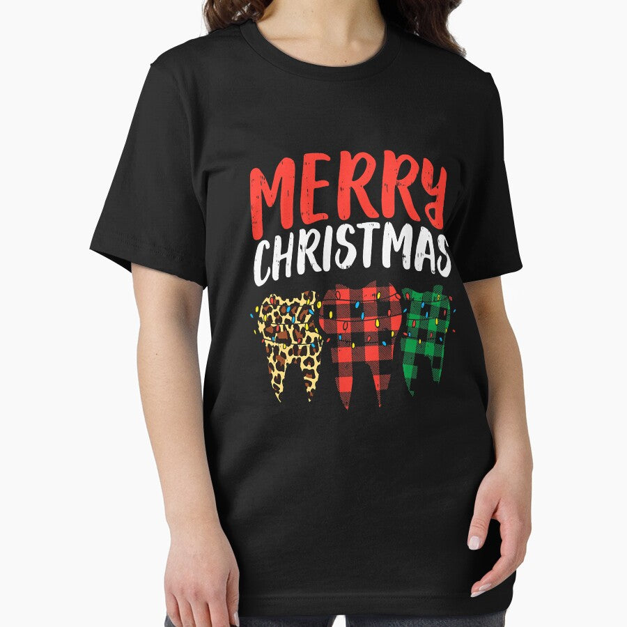 Merry Christmas Buffalo Plaid Teeth Dental Dentist Gift by NevaehRey