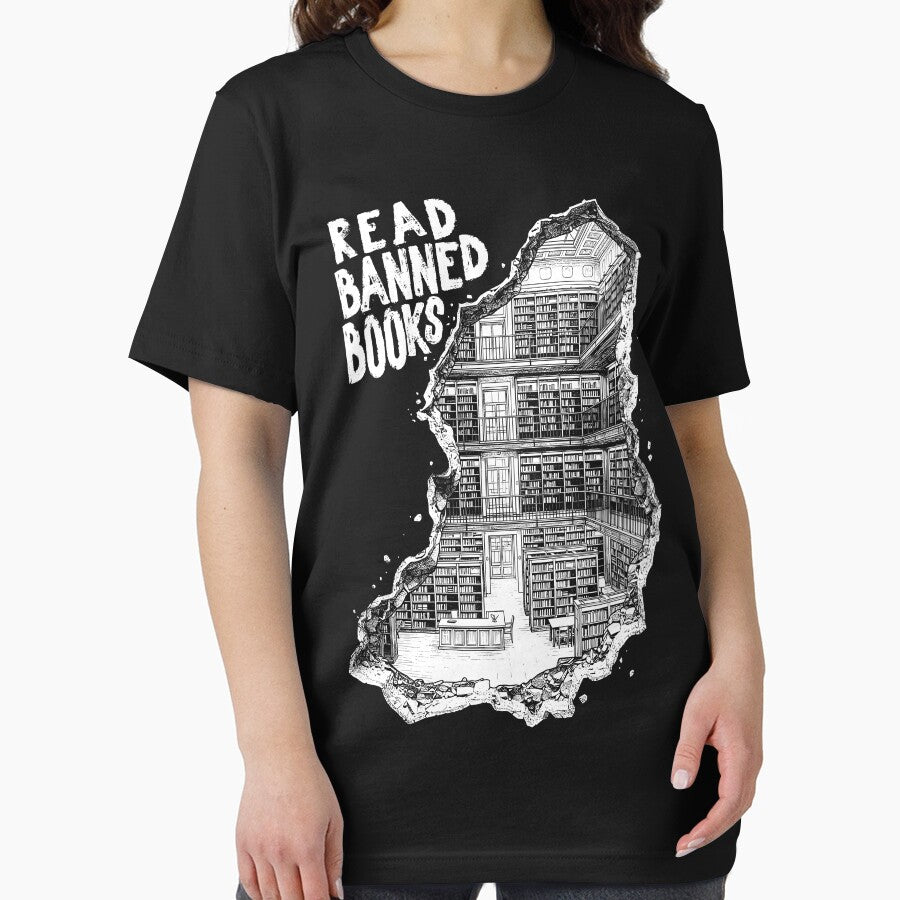 Read Banned Books Funny Librarian Library Wall Graffiti by GrandeDuc