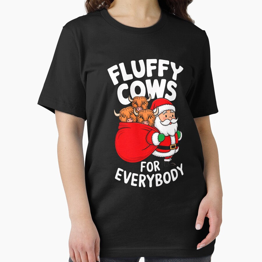 Fluffy Highland Cow For Everybody Christmas Santa by rafaeltto