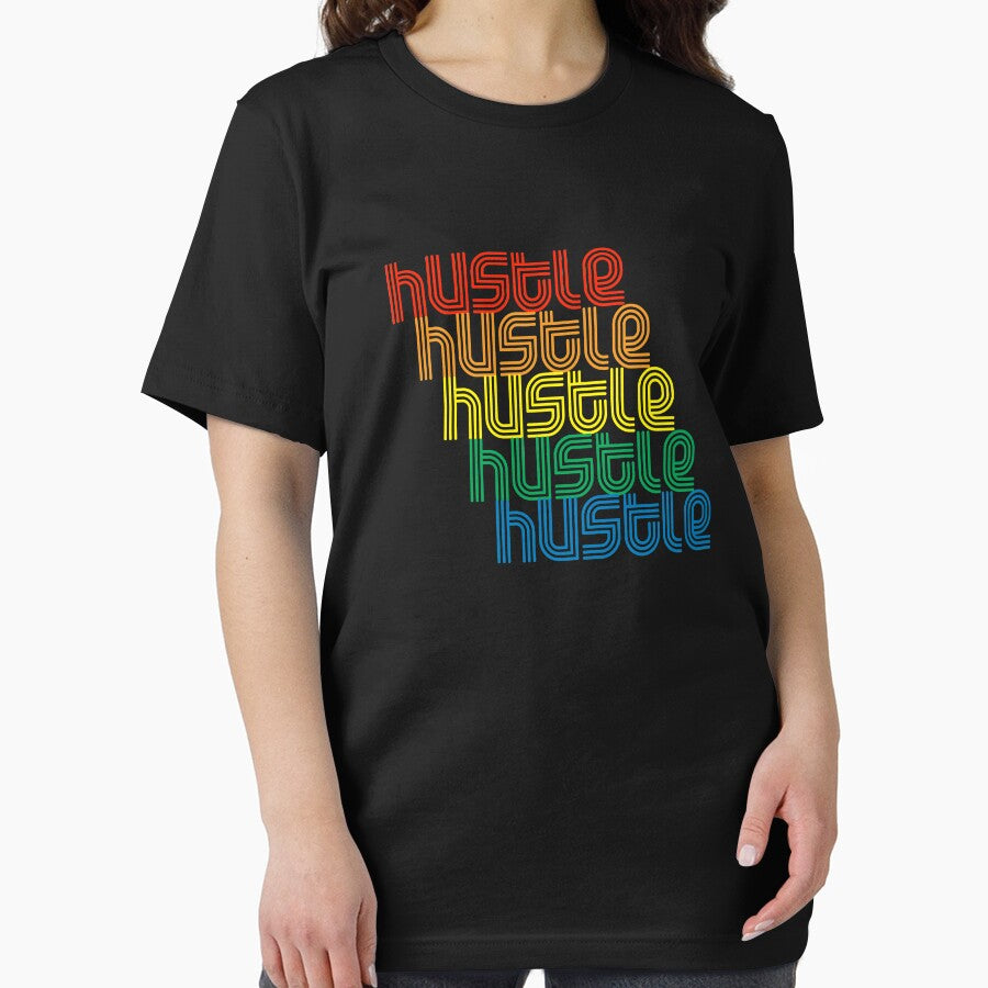 Hustle Repeat Rainbow 1970s Disco Funk Vintage Do Retro Neon Light Funky by KNUXX Shop