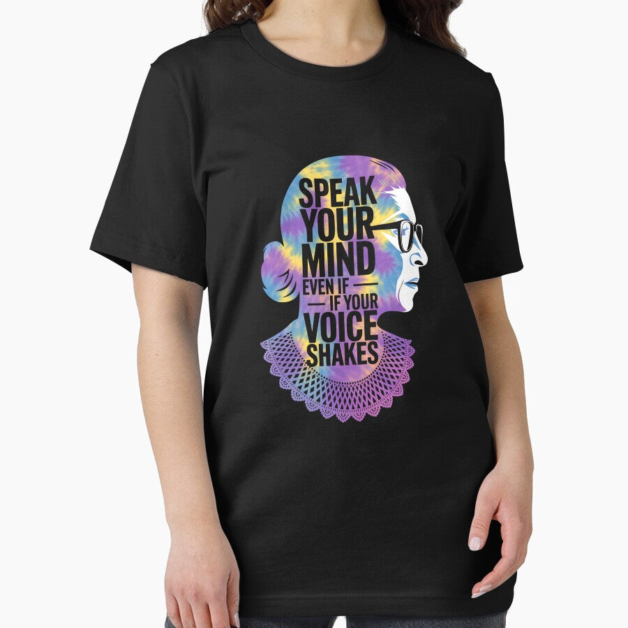 Womens RBG Speak Your Mind Even If Your Voice Shakes Tie Dye by katherintration