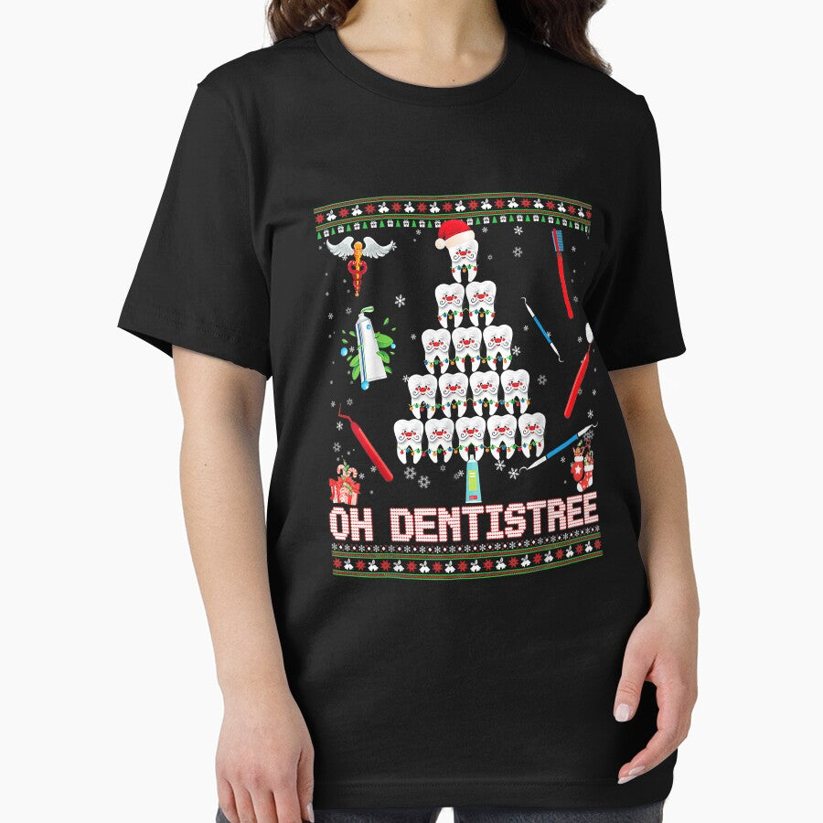 Oh Dentistree Christmas Tree Dental Dentist Ugly Sweater by NevaehRey