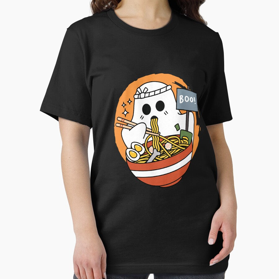 Cute Ghost Eating Ramen Bowl – Funny Kawaii Halloween Food Design – Funny Halloween Meme Ghost by station-one