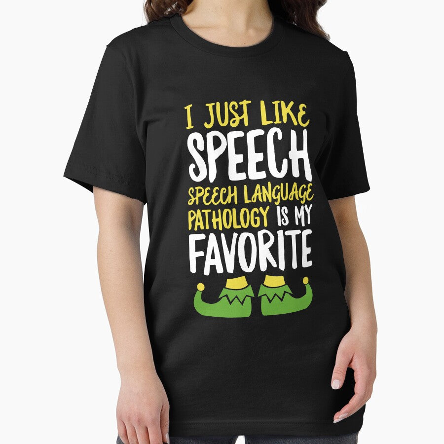 I Speech Language Pathology SLP Christmas T-Shirt Funny by 14thFloor