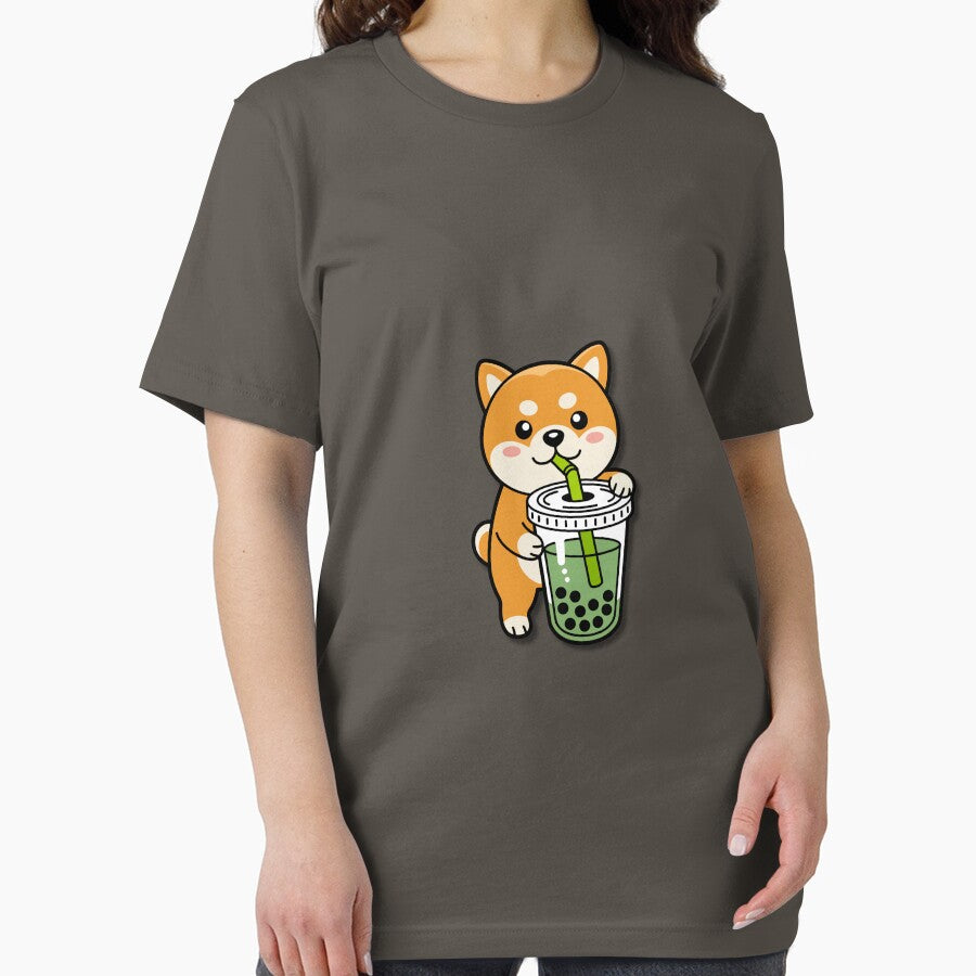 Cute Matcha Boba Dog – Kawaii Bubble Tea Shirt by Kasad