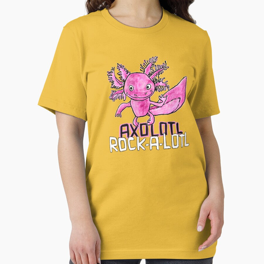 Axolotl Pun, Rock Music, Rock a lotl, Pink Axolotl by badlydrawnbabe