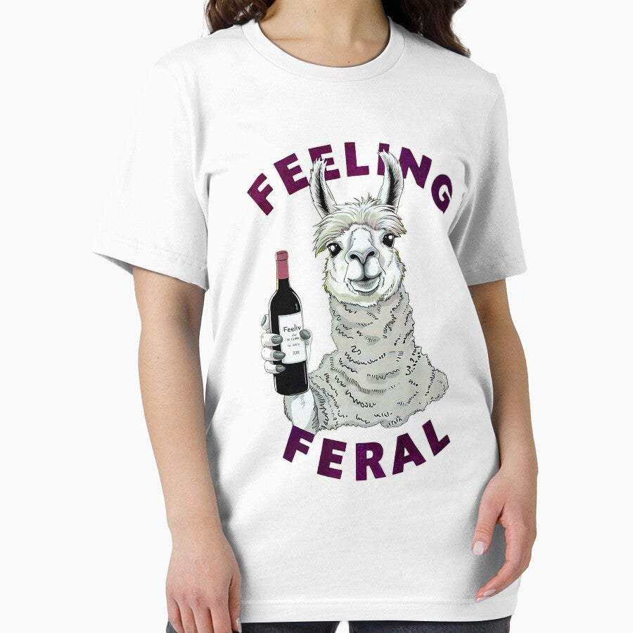 Llama Lama Glama Feeling Feral Funny Retro Drinking Wine by spirorinin