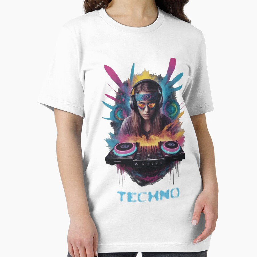 Techno DJ Design Woman Glitch Art by 140bpmmusic