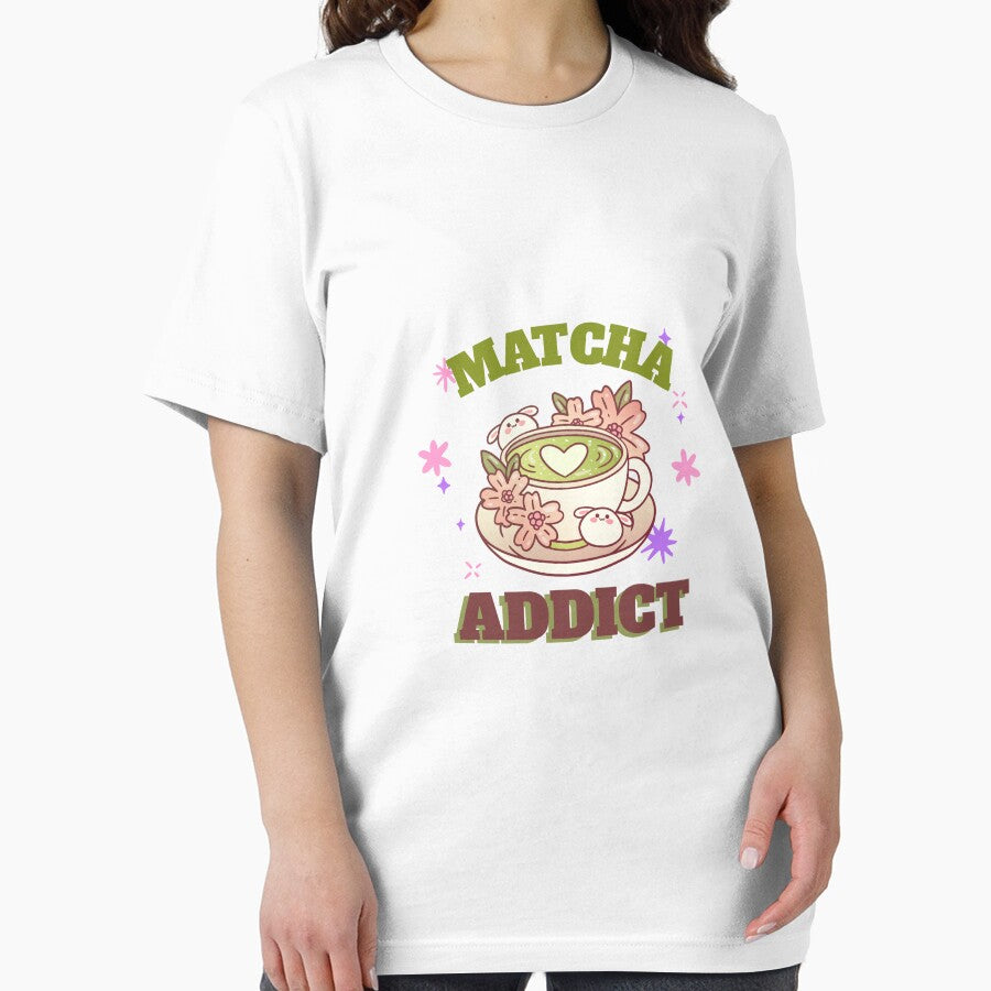Matcha Addict – Cute Matcha Tea Lover Design with Bunnies and Flowers by chatzous