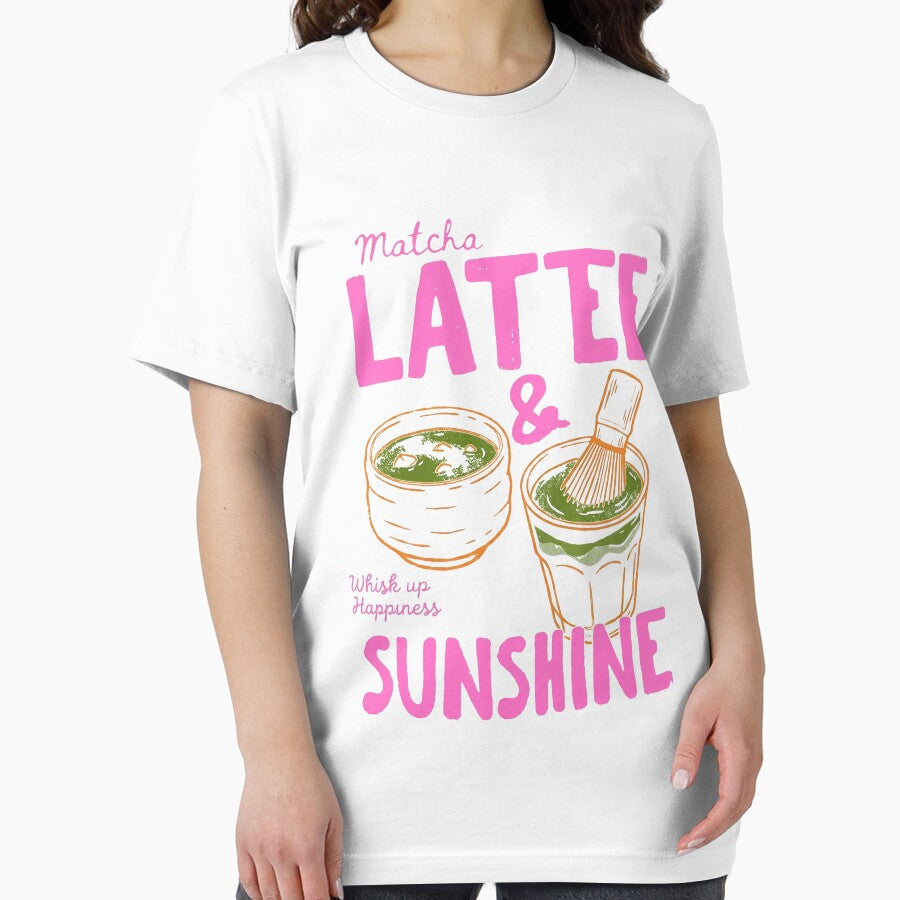 Matcha Latte and Sunshine Cute Aesthetic Illustration by InkRebelprint