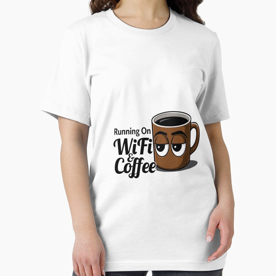 Running On WiFi & Coffee – Remote Life Tee by EcoArtTees