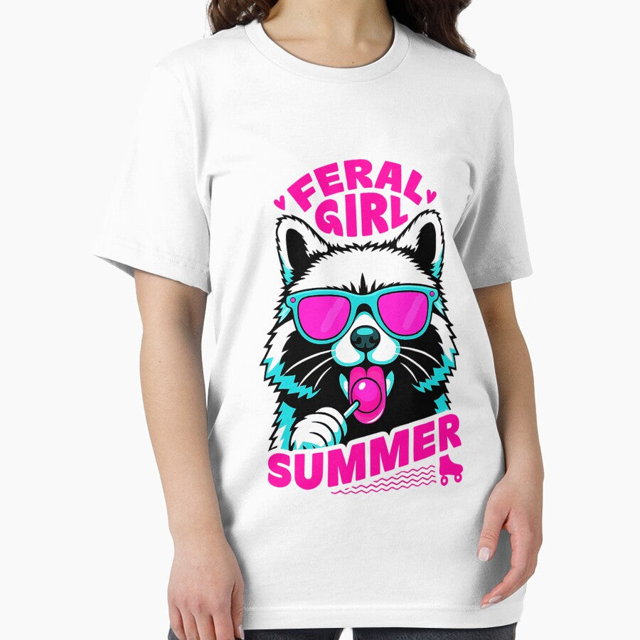 Feral Girl Summer Raccoon Vintage by kiwibroc