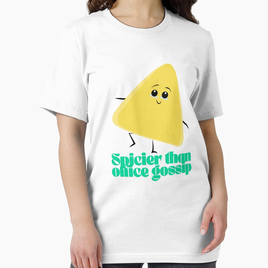 Funny Nacho Chip Cartoon | Spicier Than Office Gossip Quote by MOTAS FASHION